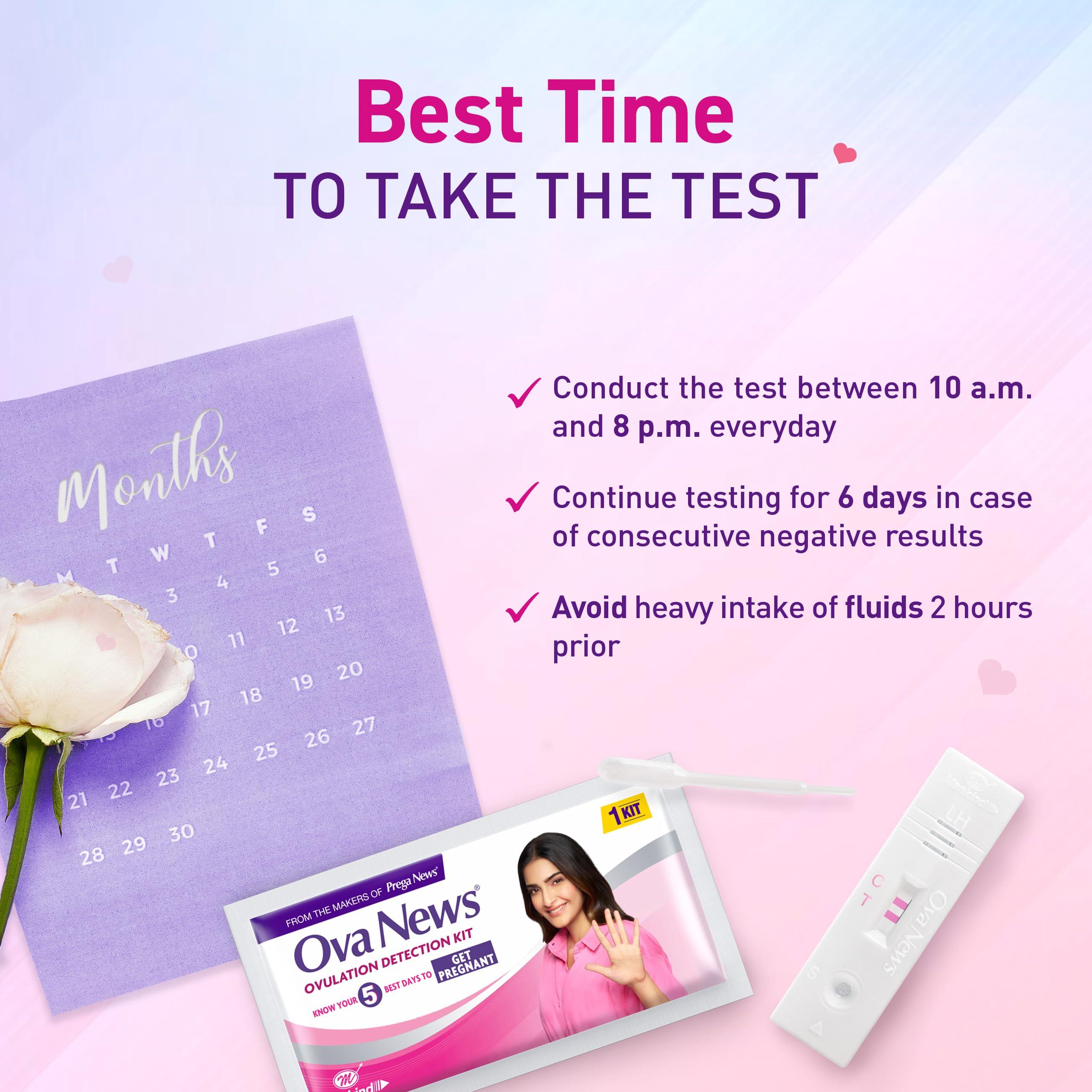 Ova News Ova News - Ovulation Detection Kit from Prega News | Identifies 5 Most Fertile Days to Conceive in 5 Mins (Pack of 5)