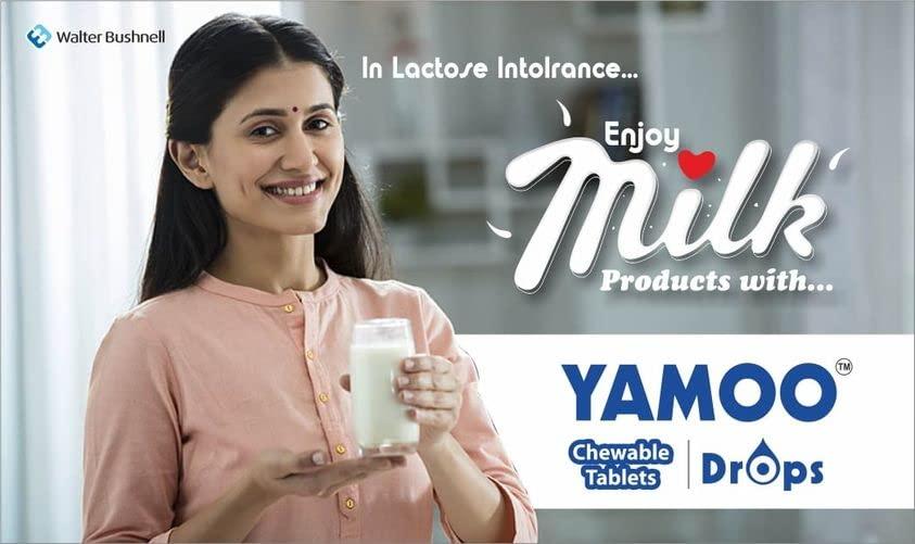 Yamoo Yamoo drops, Lactase enzyme drops, Prevent infant colic, alleviates gas, bloating, abdominal pain, dietary supplement, 600 FCC units, drops,suitable for both adults and infants,15 ml