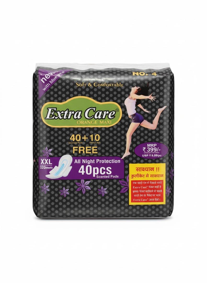 Babul Fashion Original Extra Care XXL Size Pads for Women, Orange Maxi Pads for Womens