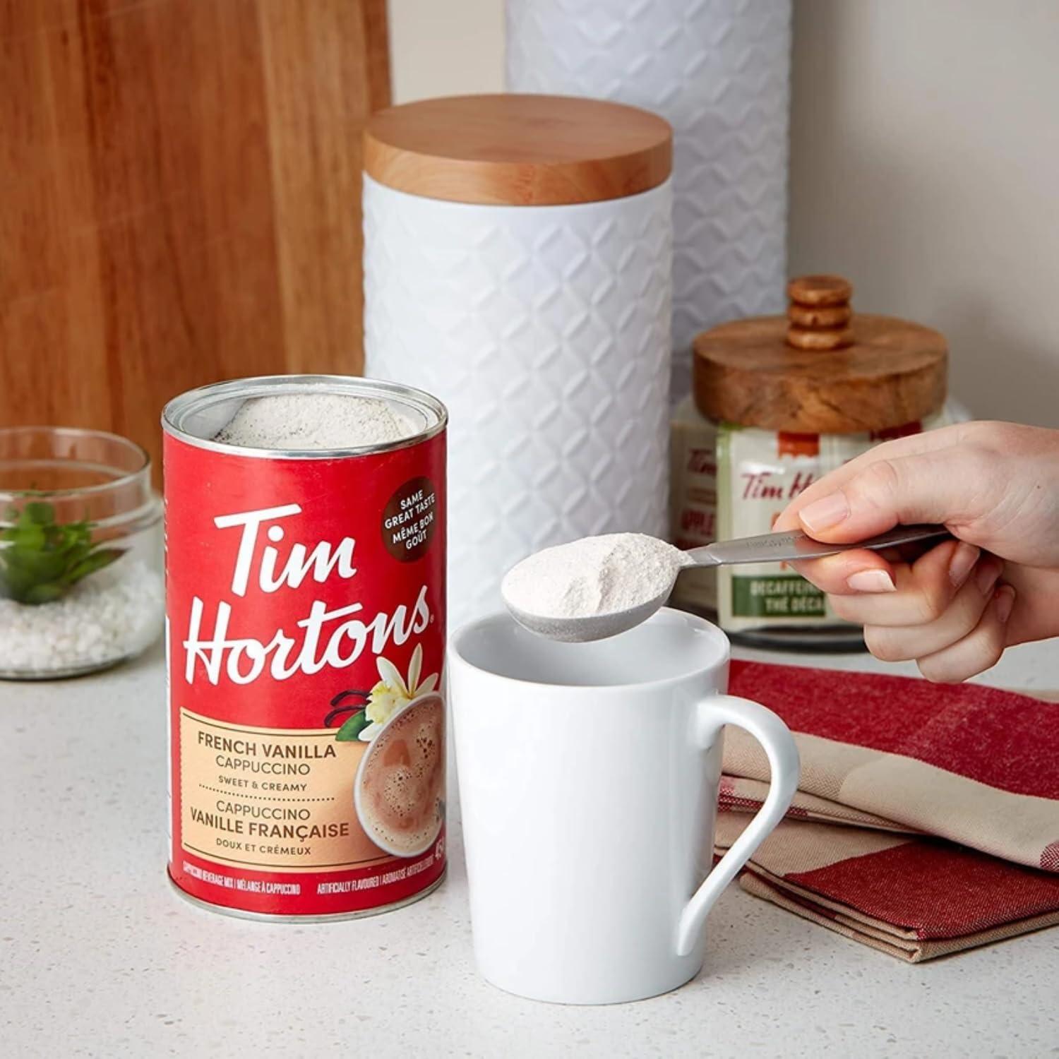 Generic Tim Hortons Instant Cappuccino, French Vanilla Powder (16 Ounce) Can 454g Imported (USA)
