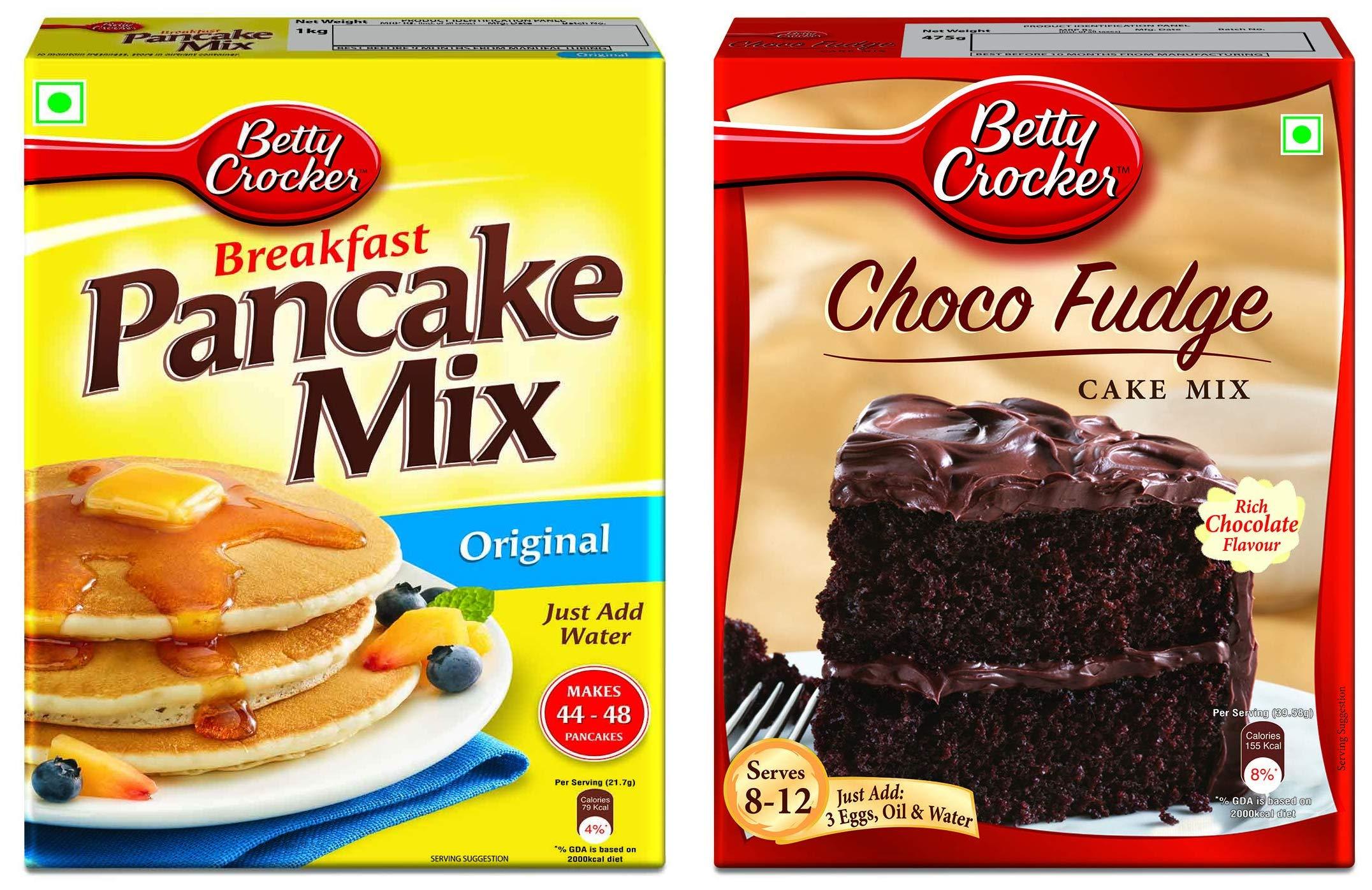Betty Crocker Betty Crocker Complete Pancake Mix,Original 1 Kg And Chocolate Fudge Cake Mix, 475G