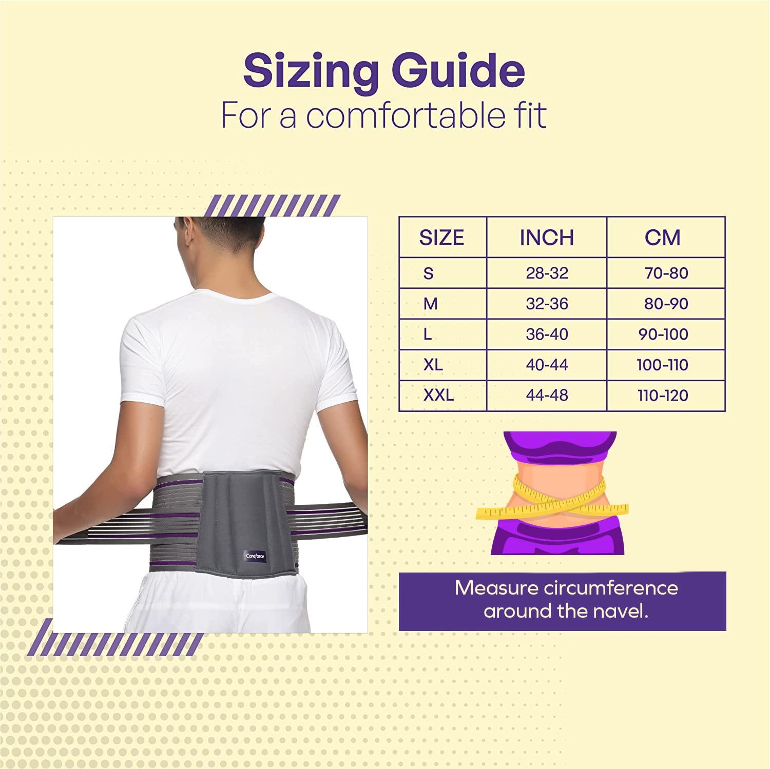 Careforce - The Force Behind Your Health Careforce - The Force Behind Your Health Polyester;Neoprene Lumbar Support Belt Back Belt For Back Pain Relief Ls For Back Pain For Women & Men Lower Back Support With Cushioning-Large(36\"-40\")