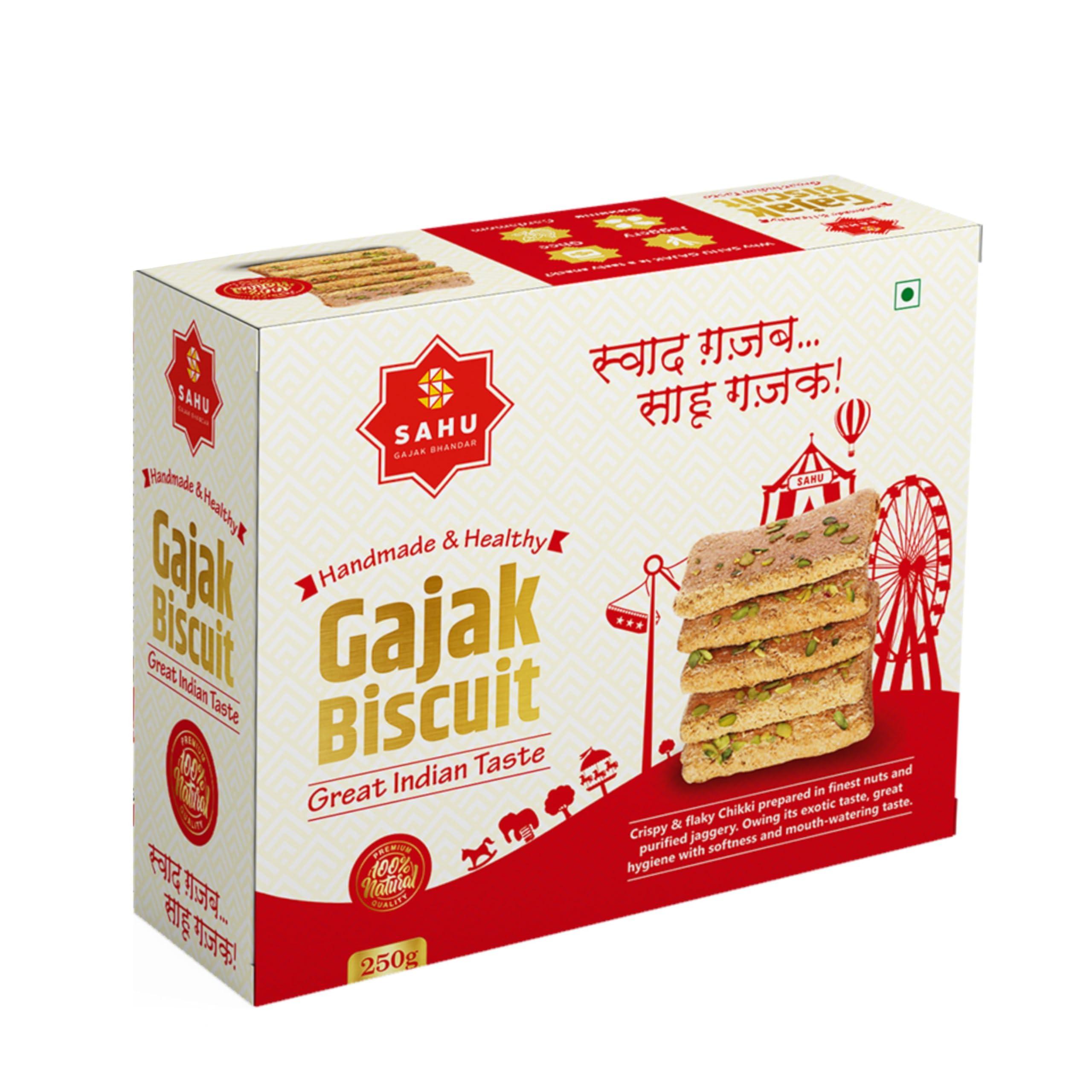 SAHU GAJAK BHANDAR SAHU GAJAK BHANDAR Gajak Roll Chikki 3 Gift Box Pack | Gajak 250g | Tilkut 250g | Revdi 200 Gram | CD09