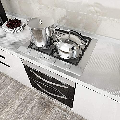 VAIDIKA VAIDIKA Aluminium Foil Stickers, Waterproof Sticker Heat Resistant Washable Peel and Stick Aluminum Foil Self-Adhesive Oil Proof Waterproof Kitchen Backsplash Wallpaper Stickers (NORMAL)