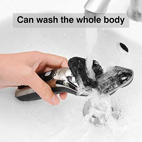 Hatteker HATTEKER Mens Electric Shaver Razor Beard Trimmer Rotary Shaver Cordless Sideburn Trimmer Nose Trimmer Wet Dry Shaver Waterproof USB Rechargeable Classic Black 3 in 1