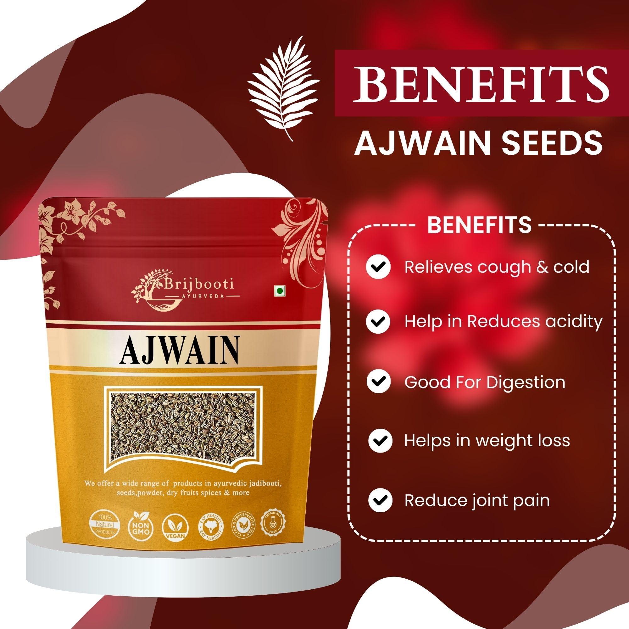 BrijBooti BrijBooti Ajwain Moti - Ajwain Whole - Ajwain - Trachyspermum Ammi - Carom Seed - 100 Gr