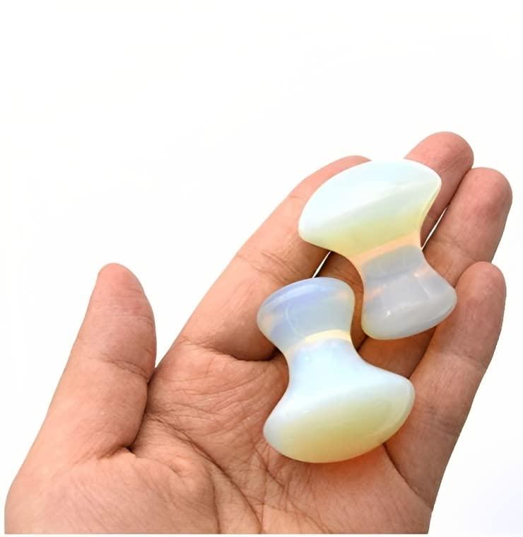 Generic SS Murti 100% Pure Opalite Crystal Stone Mushroom Gua Sha Stone/Tool Face Massaging Tool With Box | Certified Opalite Gua Sha for Face Massage, Toning, Sculpting and Shaping
