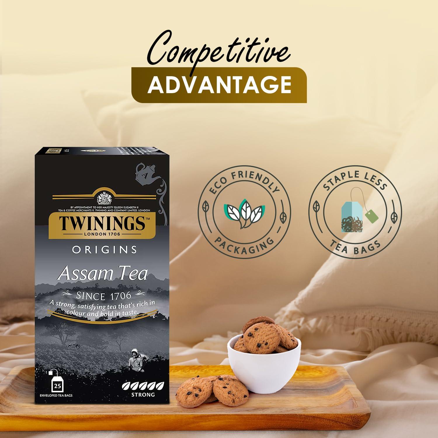 Twinings Twinings Assam Tea, 25 Teabags, Premium Black Tea, Origins, Strong, Full-Bodied and Robust Flavour,50 Grams