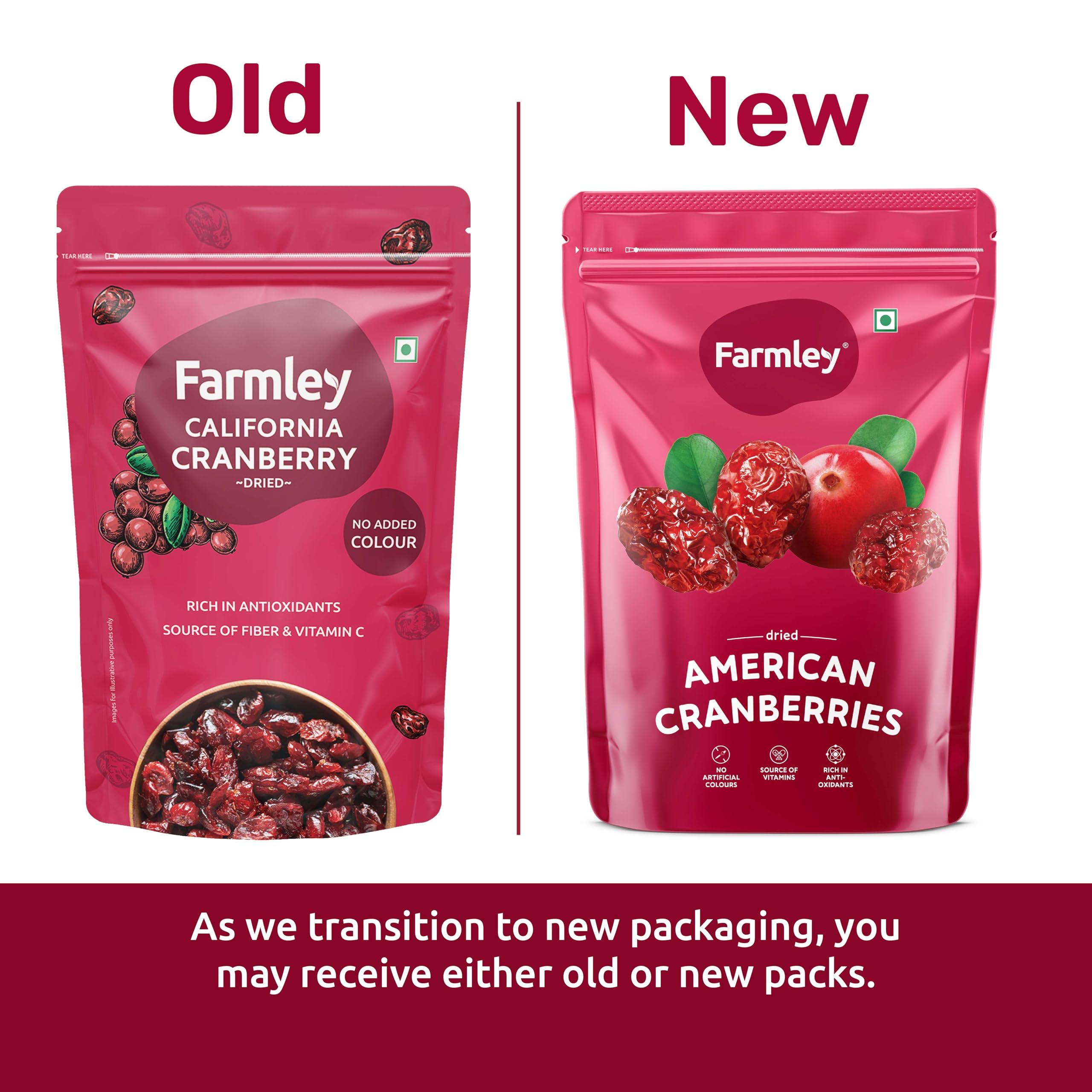 Farmley Farmley Canadian Dried Cranberry I 200 gram I Dry Fruit, Berries, High Nutrient and Antioxidant No Added Preservatives (Pack Of 2, Pouch)