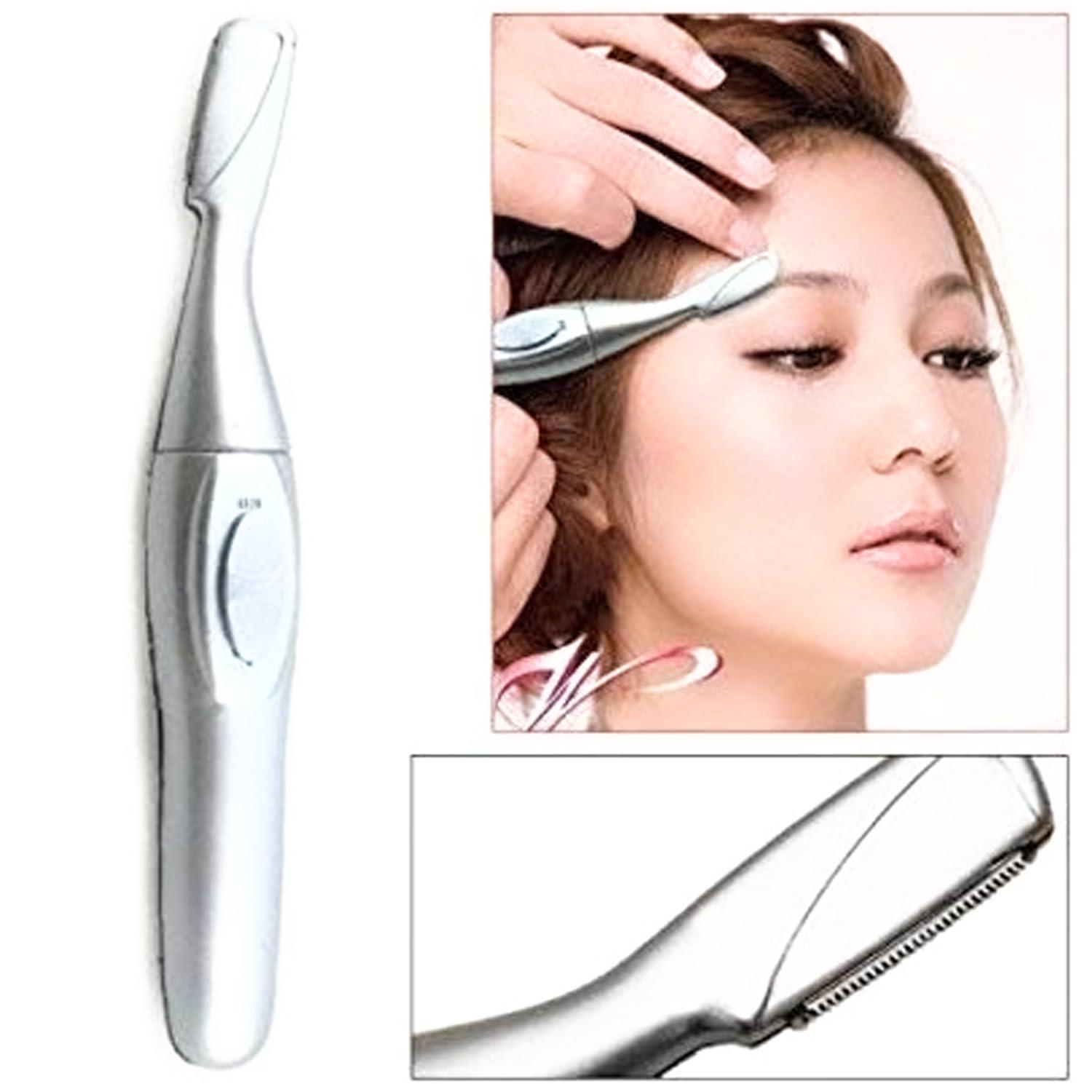 Monarch bizcom impex Monarch Bizcom Impex Bi-Feather King Eye Brow Hair Remover & Trimmer| Portable Mini Battery Powered Painless Tool| Hair Remover Epilator Pen for Women AND MEN (Free Carrying Pouch & a Cleaning Brush)