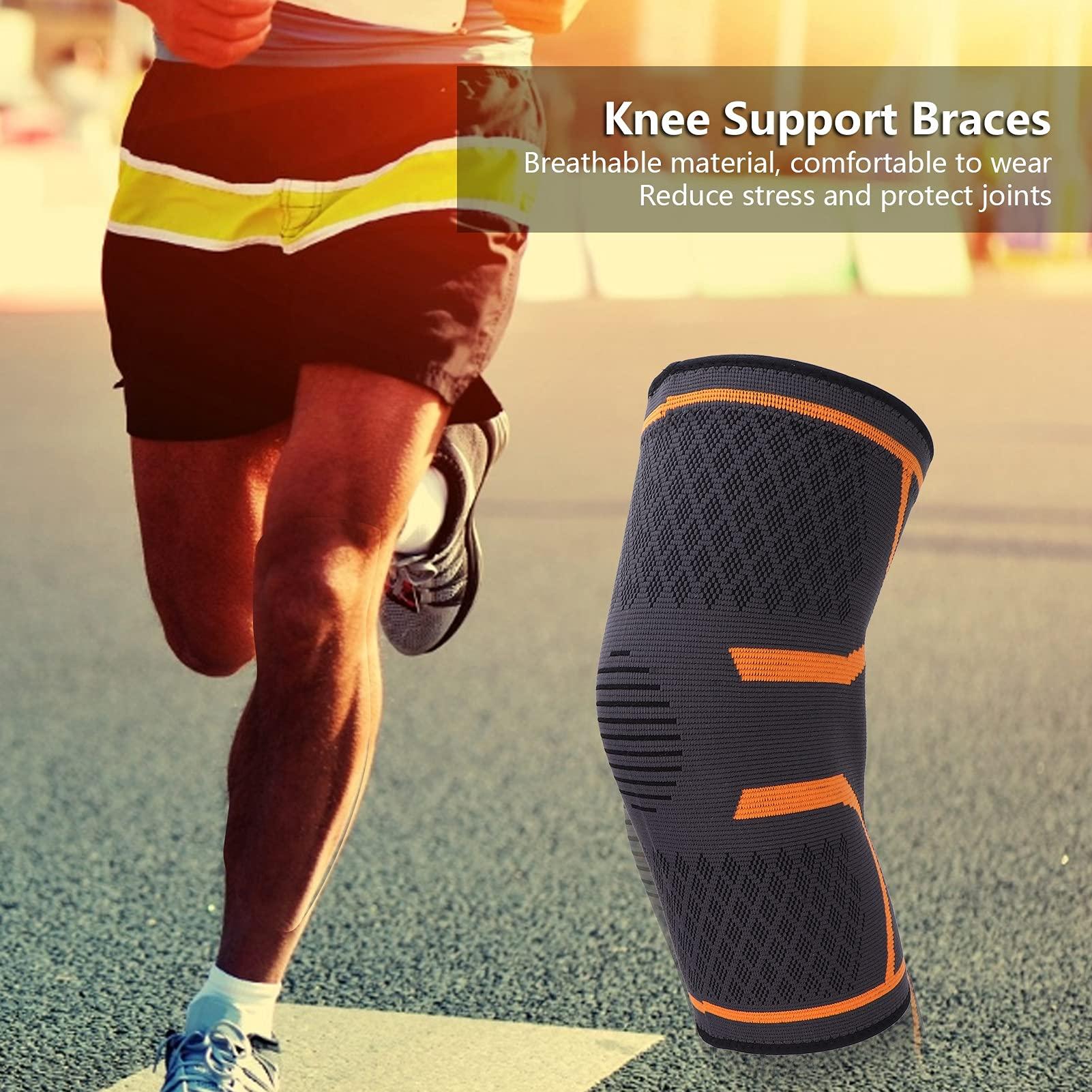 Shanrya Professional Knee Brace, Knee Wraps Patella Stabilizer Fit Tightly To Your Knees for Travel for Hiking for Sports for Horseback Riding(XL)