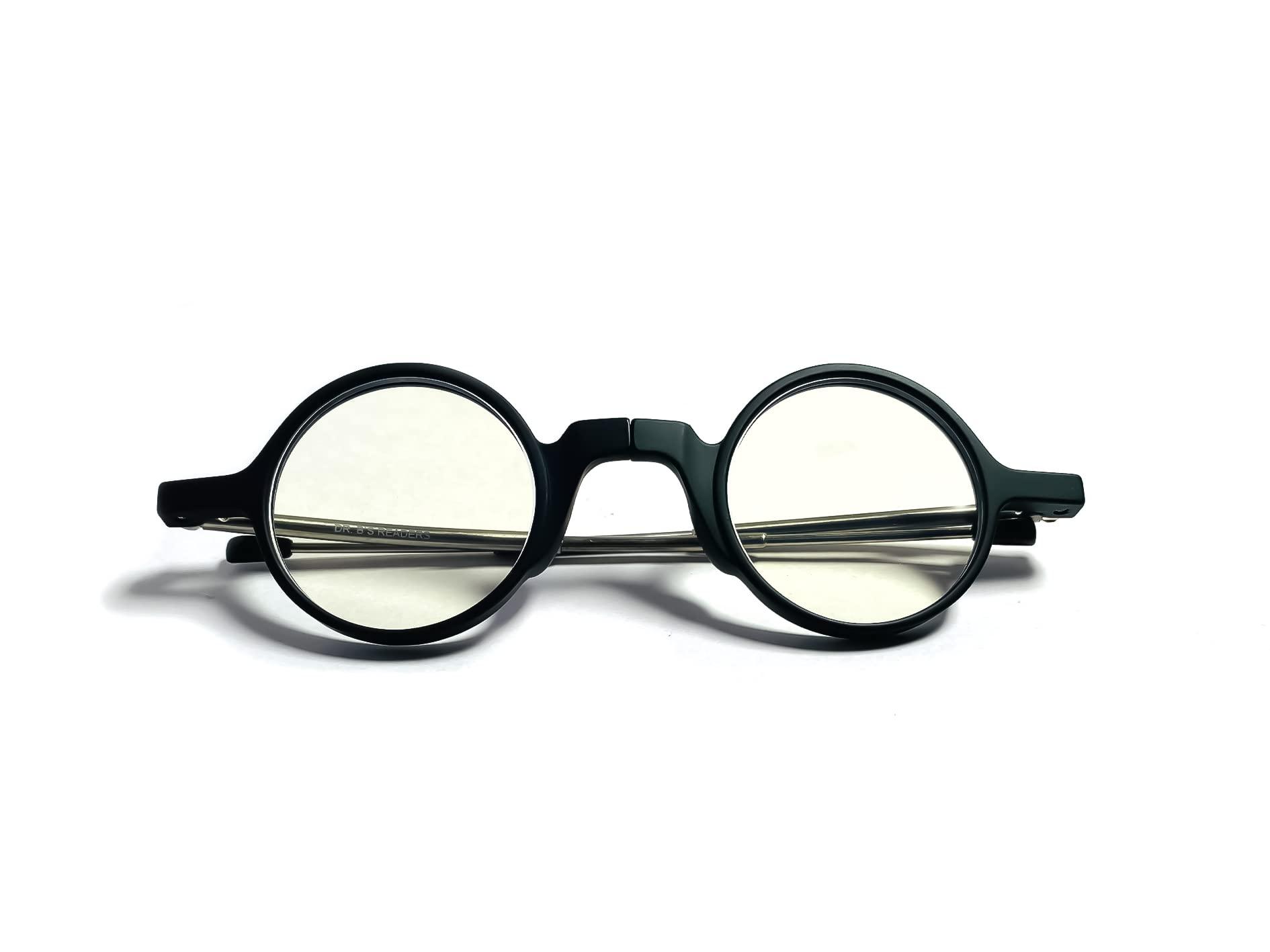 DR. B\'s Readers DR. B\'s Readers Foldable Reading Glasses For Men & Women Eyeglasses for Reading Reduce Eye Strain & Fatigue | Clear & Scratch Resistant Presbyopic Glasses Reader (+3.00, LightBlack)