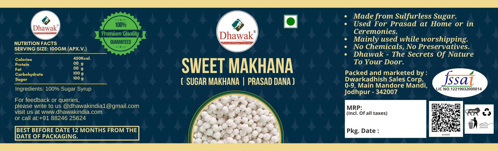 DHAWAK Dhawak Prasad Dana | Sweet MAKHANA Makundana | Rajasthani Sweet Sugar Balls | Traditional Prasad | Elechi Dana | Festival Sweets | Holy Offerings | Pure Prasad | Indian Sweets - 400 gm