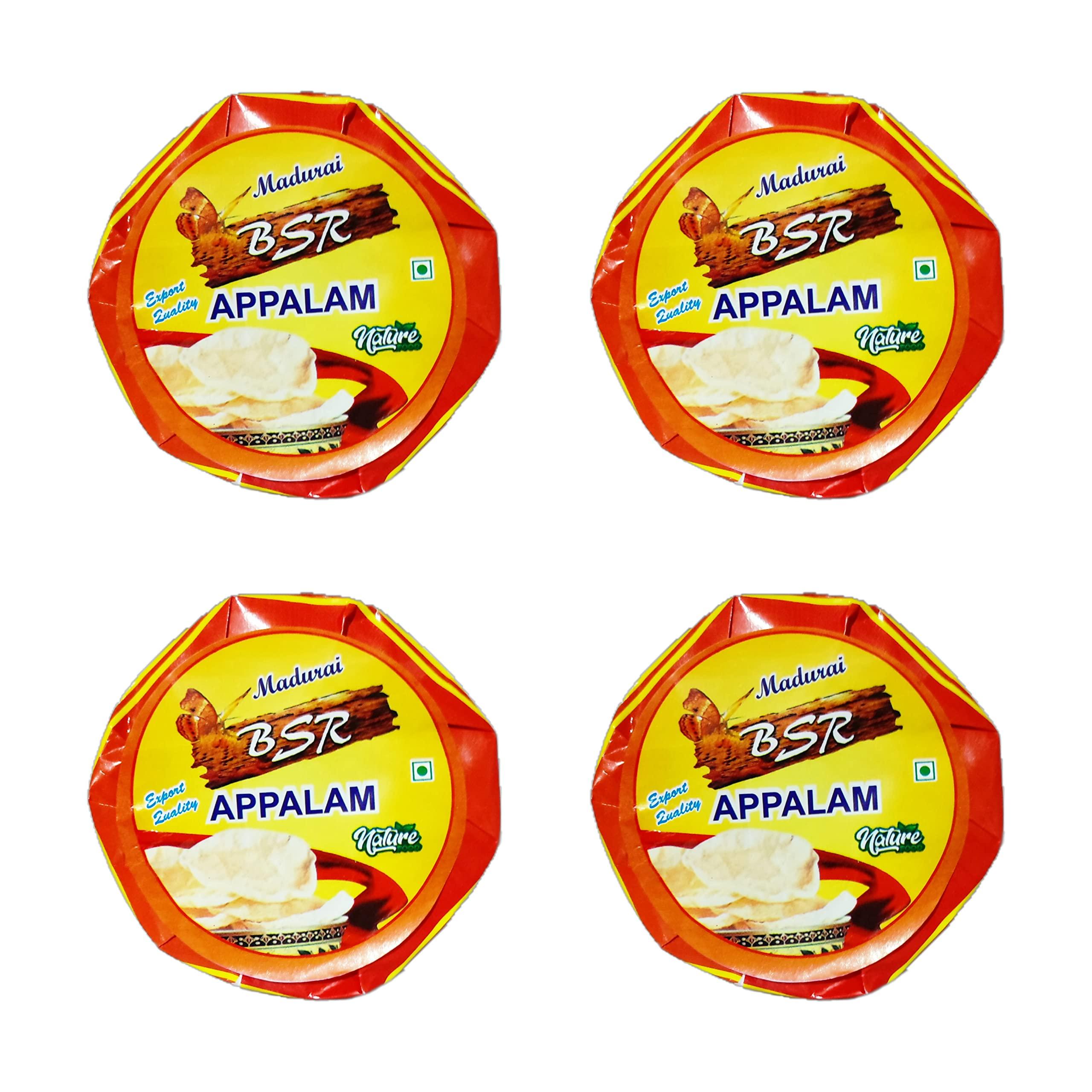 BSR BSR Plain Indian Crispy Appalam happala papad Ammul Tasty 400 Gram ( Pack of 4)