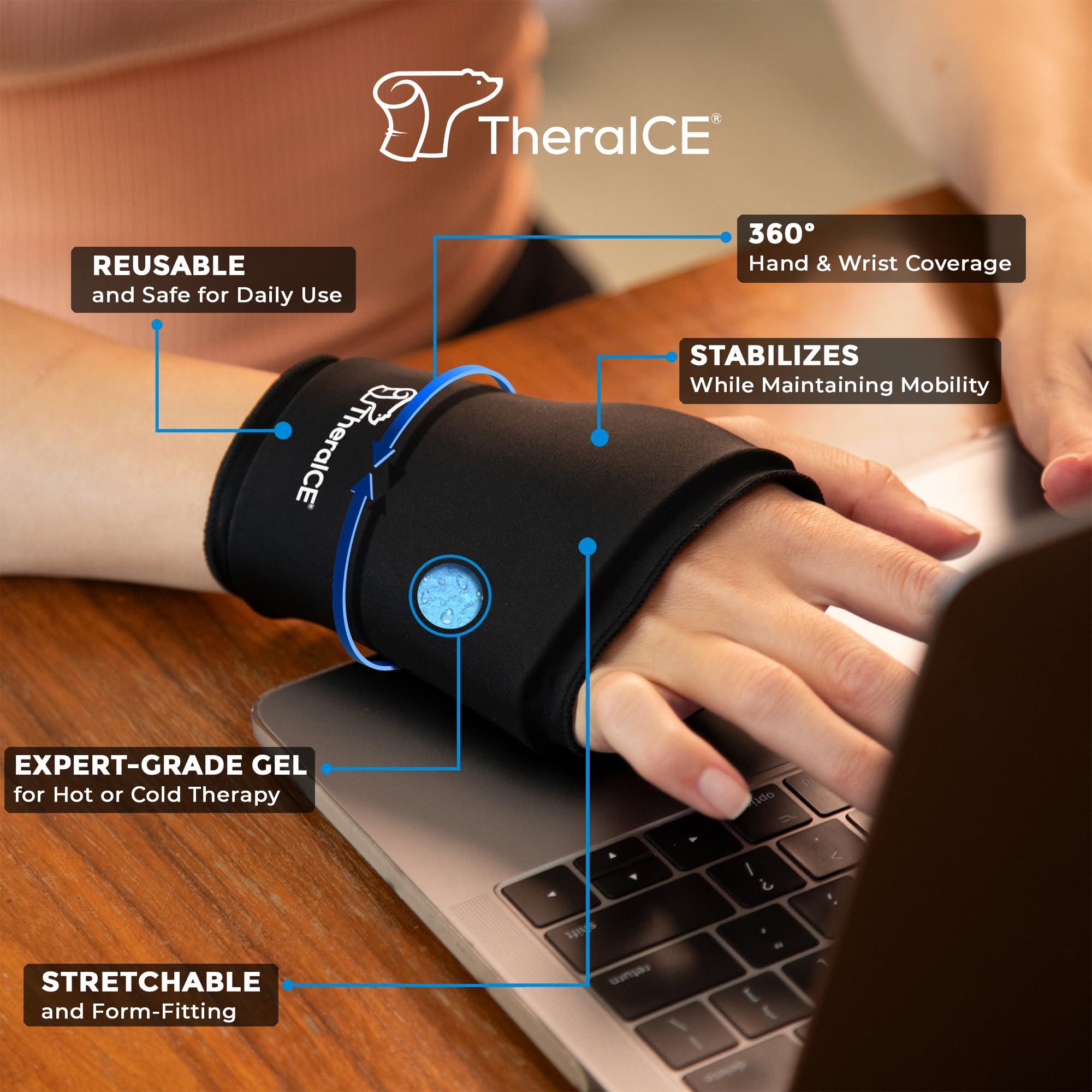 TheraICE Rx TheraICE Rx Wrist Ice Pack - Soft Gel Ice Pack Wrap for Wrist for Cold Therapy Relief for Rheumatoid Arthritis, Tendinitis, Carpal Tunnel Pain, Hand Injuries, Swelling, Pain & Bruises