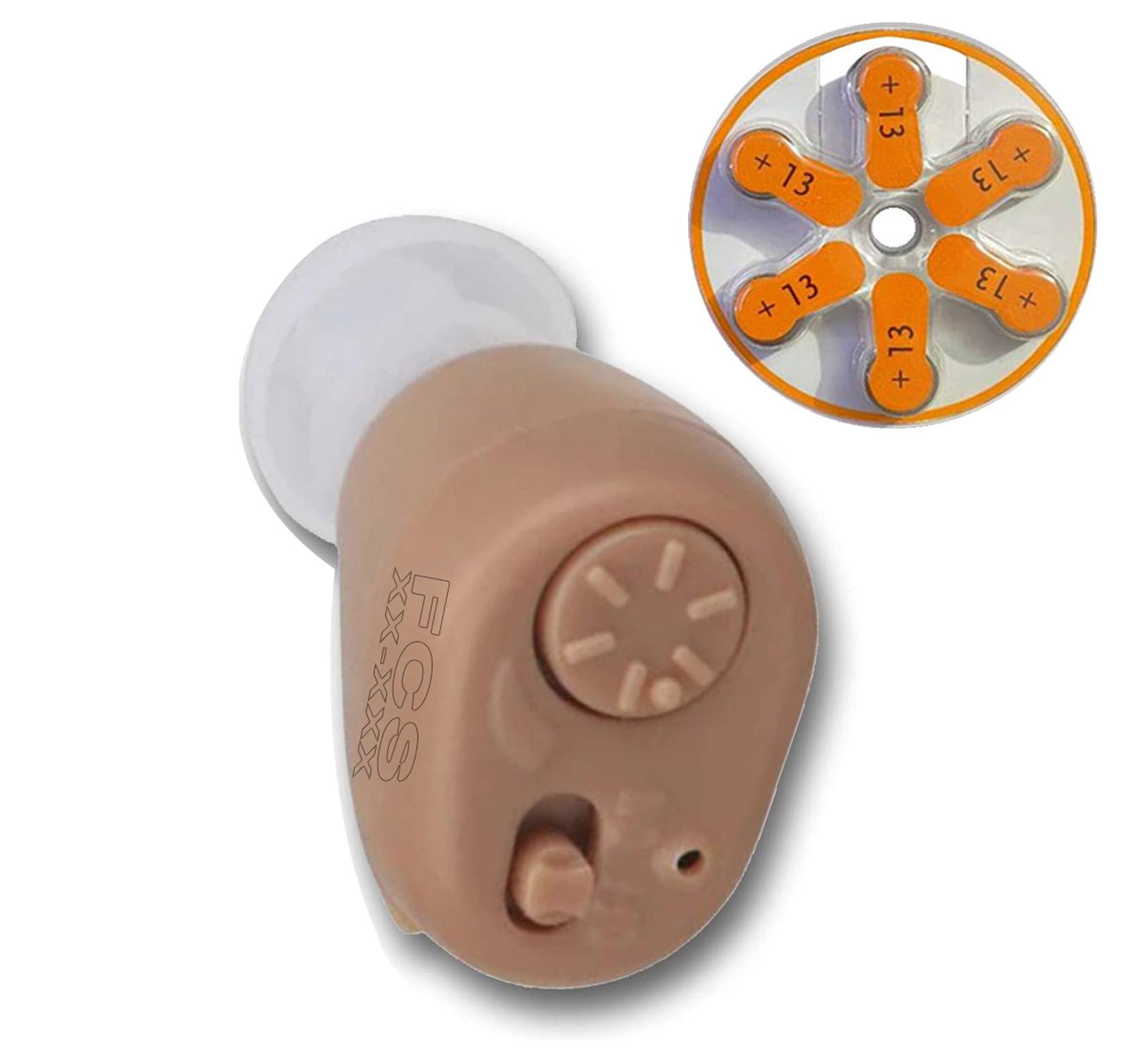 FCS FCS K-86 ITC Hearing Aid (Beige) With 6 German Made Battery Suitable For Mild to Moderate Hearing Loss.