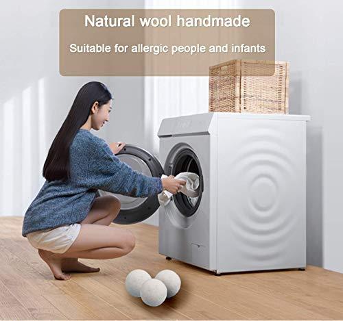 Generic ZUNASIKA Wool Dryer Balls 6 Pack, Wool Organic Fabric Softener Laundry Balls, Hypoallergenic Baby Safe & Unscented, Chemical Free to Reduce Wrinkles & Static Cling, Shorten Drying Time (4)