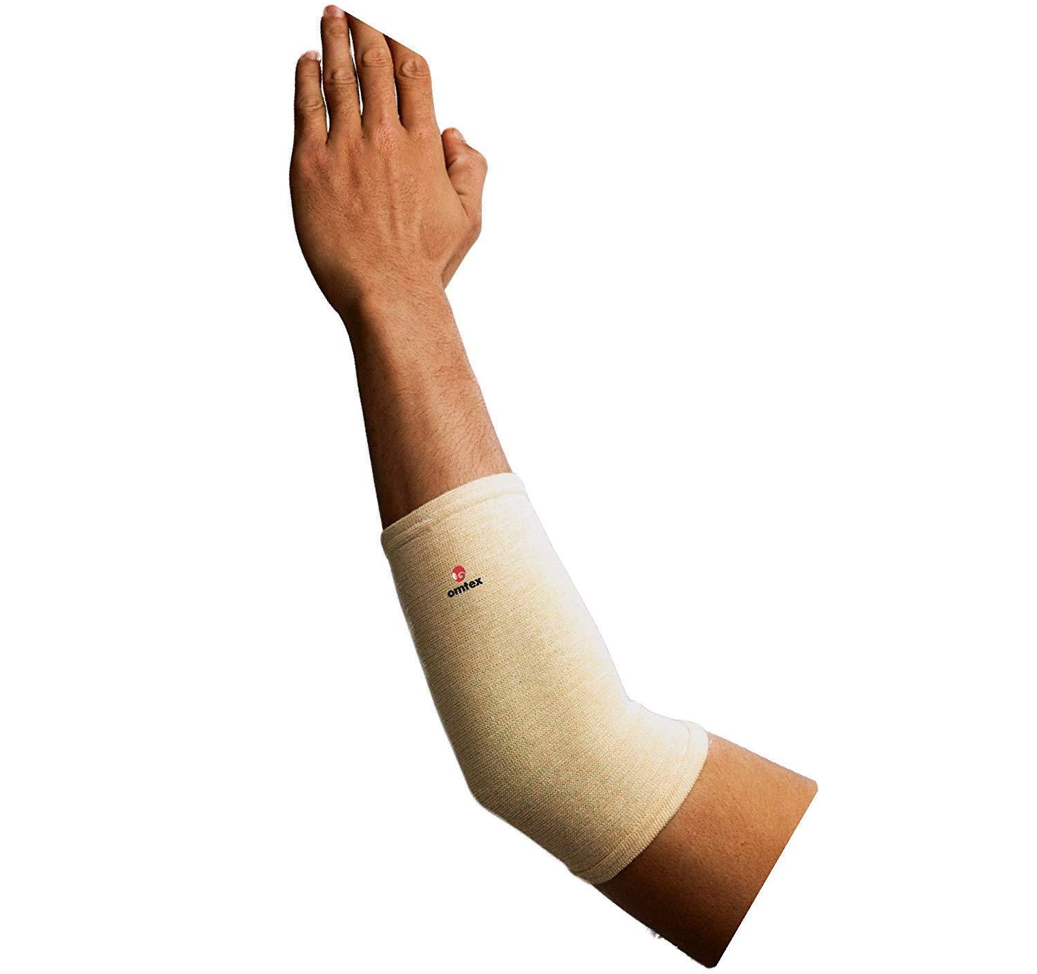 omtex omtex Super Elbow Brace Band Cap Beige Compression Support with Adjustable Strap for Men & Women - Small
