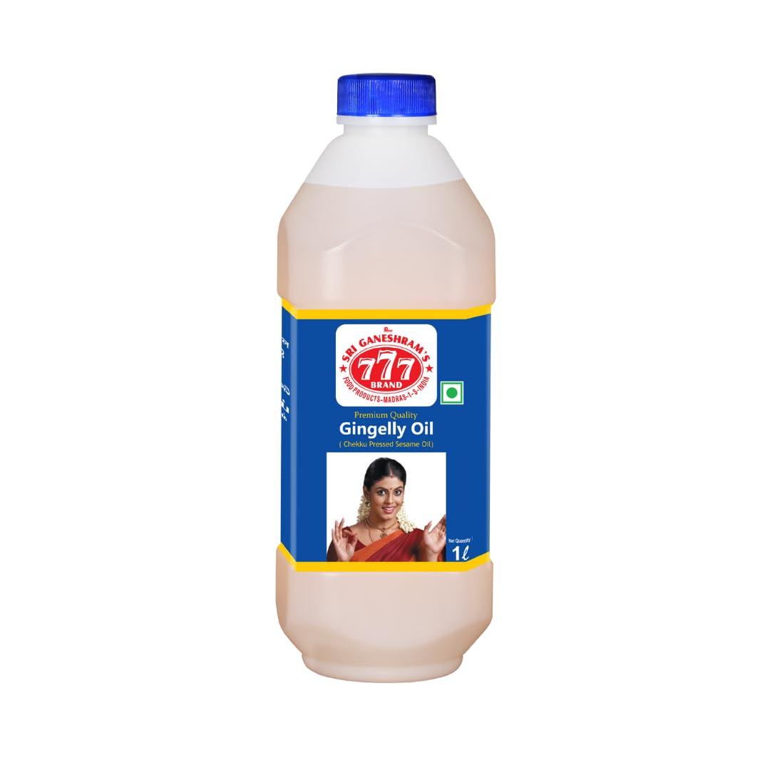 SGR (777) FOODS PVT.LTD. 777 Gingelly Oil | Sesame oil Jar - 1000ml (Pack of 2)