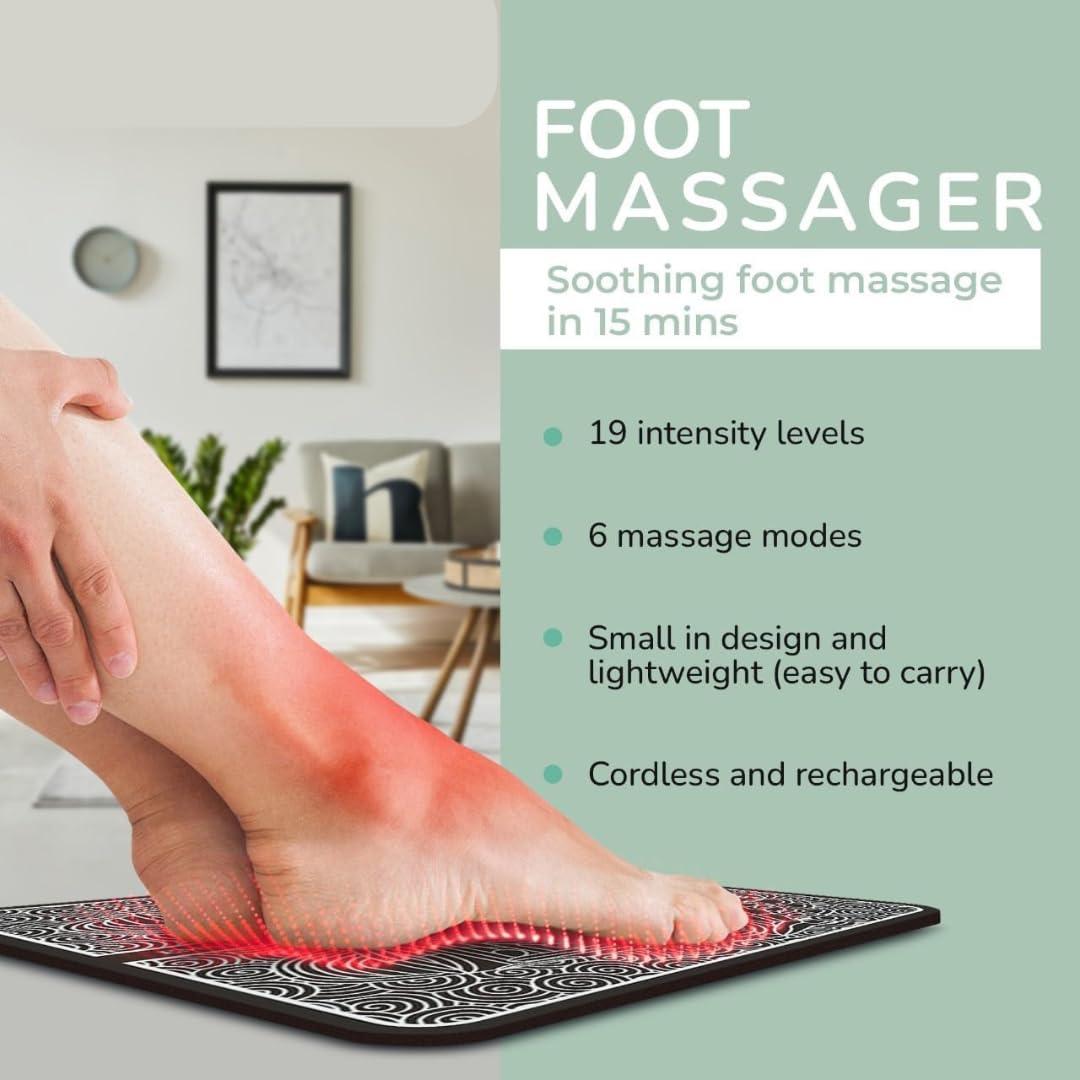 Generic Vitaly Labs Portable Foot Massager - Soothing Comfort & Revitalization for Tired Feet, 15 Minute Massage with 6 Settings, Pulse Sensation with Deep Tissue Results