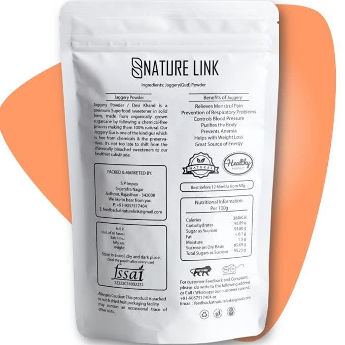 Nature Link Nature Link Jaggery Powder / Desi Gud Khand Gur Shakker (Fresh, Pure, Natural, No Preservtives, Chemicals Free) - 200gm
