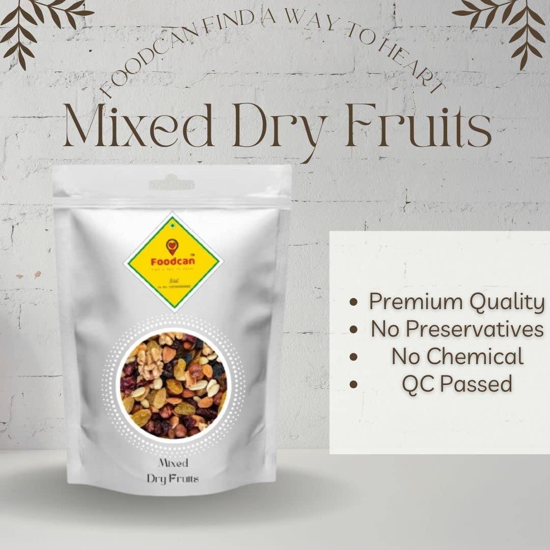 Foodcan ; FIND A WAY TO HEART Foodcan Mix Dry Fruits and Nuts [Almonds, Pistachios, Cashew, Kishmish, Apricot, Black Raisins] Fresh and Healthy Dry Fruits, Seeds & Nuts. 1 Kg