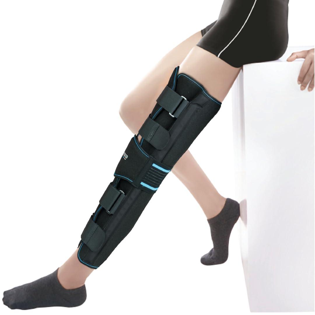 Vissco Vissco Knee Stabler - Long 22" Brace (Firm Support), Knee Support for Osteoarthritis of knee joint, Pain Relief, Knee Stabilizer, Joint Injury, Knee Immobilizer - Small (Black)