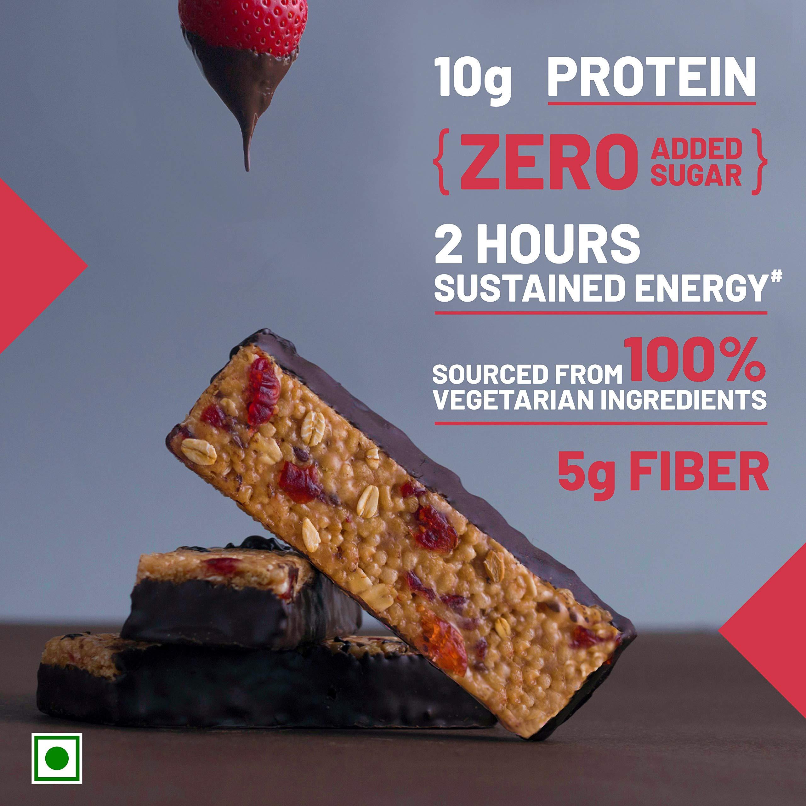 RiteBite Max Protein RiteBite Max Protein Daily Choco Berry Protein Bars with 10g Protein, 5g Fiber & 21 Vit. & Minerals | 0 Added Sugar, No Cholesterol & Trans Fat For Upto 2h of Energy, Healthy Snack, 50g (Pack of 6)