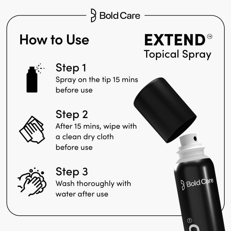 Bold Care Bold Care EXTEND Non-Transferable Spray for Men (Pack of 1) - 50 ml + Bold Care Ultra Thin Long Last Condoms (Pack of 1)