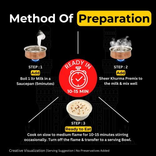 Aasaan Aasaan Sheer Kurma Premix 200gms, Ready to Cook Sheer Khurma Mix, Instant Hyderabadi Sheer Khurma Premix, Indian Sweets Sheer Khurma Ready Mix Vegetarian Dessert (Pack of 2)