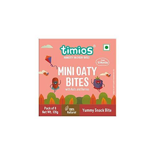 Timios Timios Mini Oaty Bites - Nuts and Berries | Snack Bar for Baby | Pack of 2