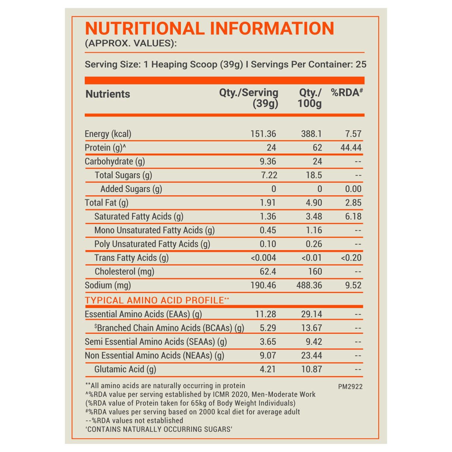 MuscleBlaze FUELONE Whey Protein (Cookies & Cream, 1kg / 2.2lbs) | 24g Protein | 5.29g BCAA & 4.2g Glutamic Acid