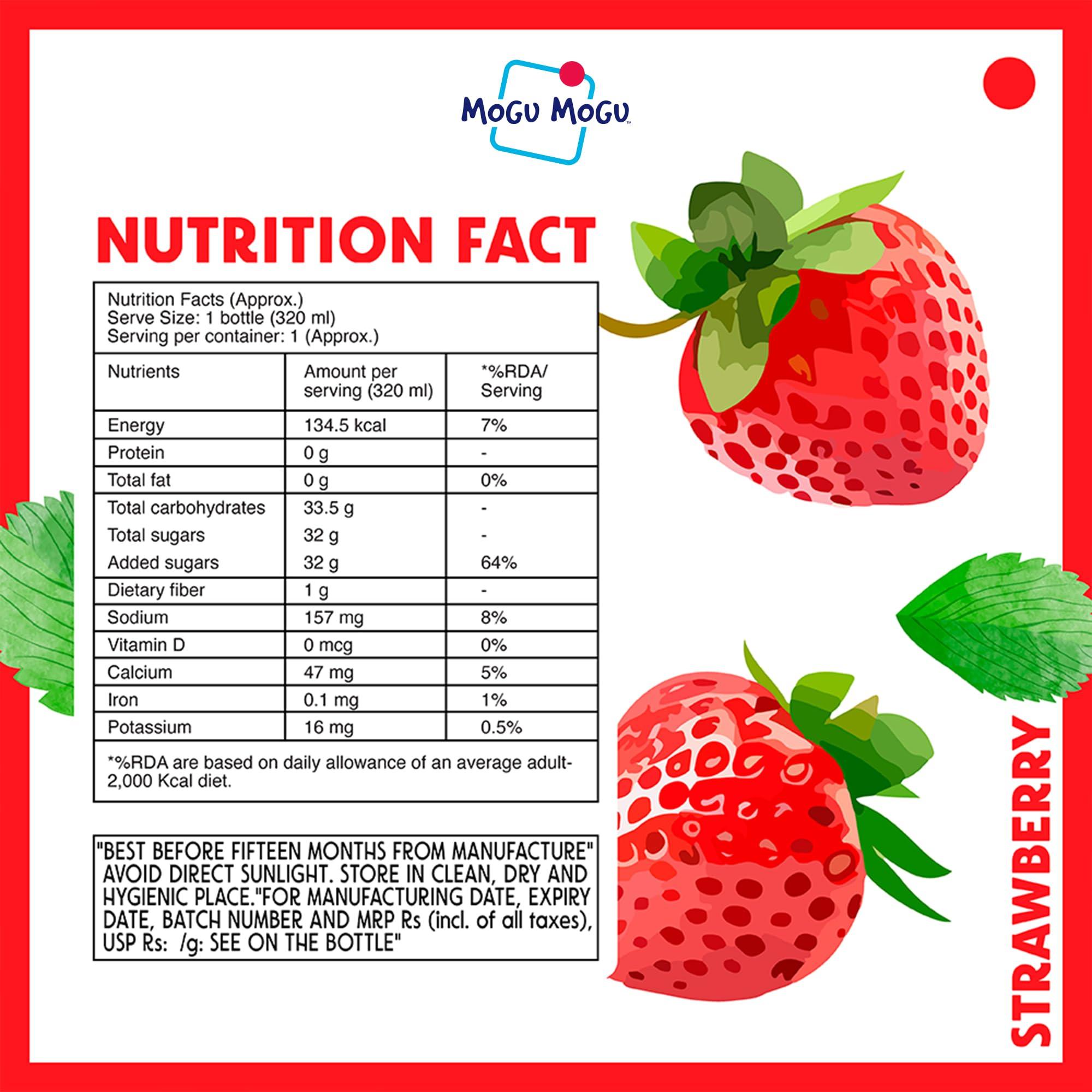 Mogu Mogu Mogu Mogu Strawberry and Grape Juice 25% with NATA De Coco | Energy Booster Drink | Full of Fruit Fibres | No Added Preservatives and Colours - (Pack of 6, 300ml each)