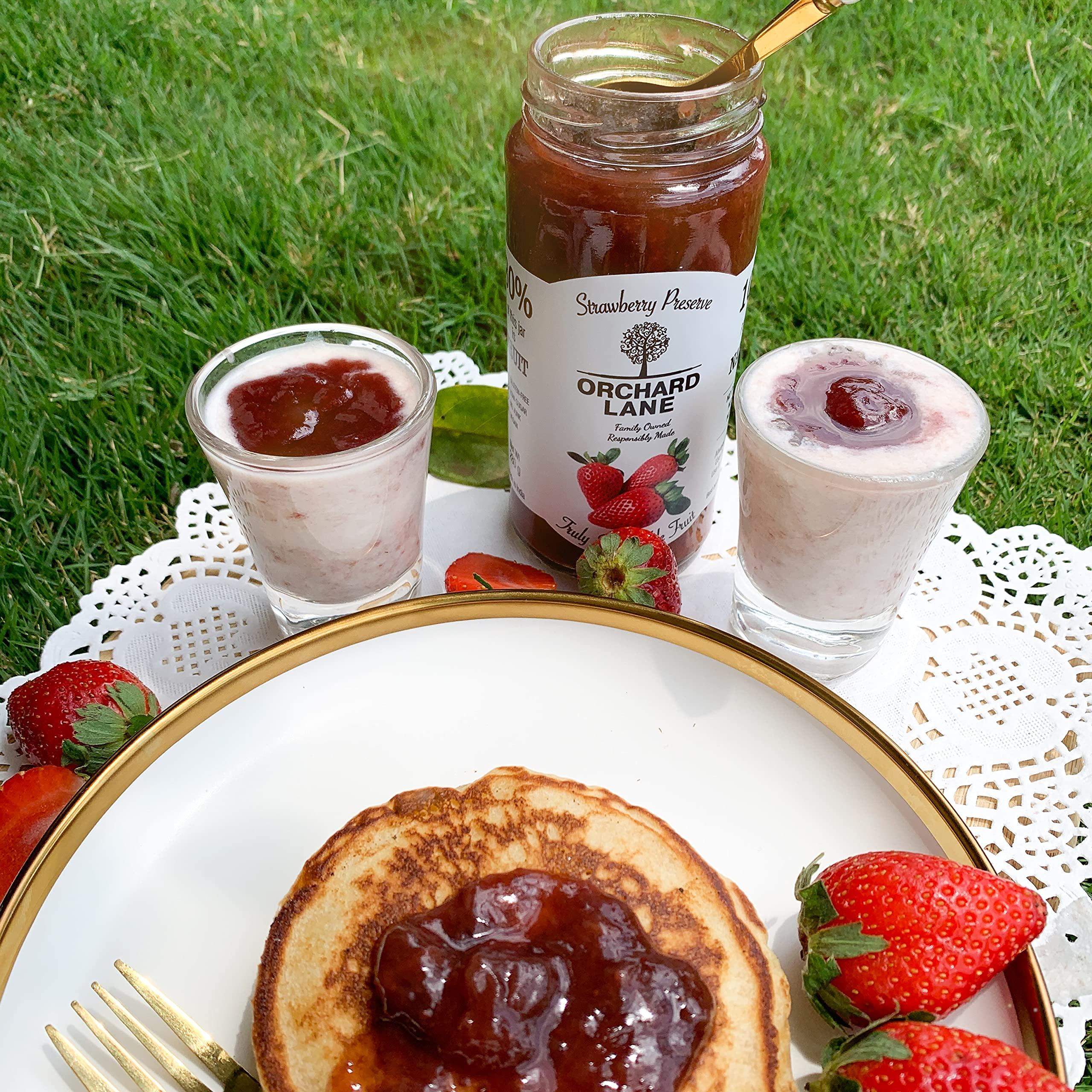 Orchard Lane Orchard Lane Combo Pack Low Sugar Strawberry Jam & Banana Date Vanilla Jam No Preservatives, Colours, 80% Fruit Content Low Calorie Jams, 280 Gm Each