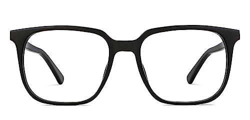 LENSKART BLU LENSKART BLU | Zero Power Blue Cut Computer Glasses | Anti Glare, Lightweight & Blocks Harmful Rays | UV Protection Specs | Black | Men & Women | Large | LB E16063