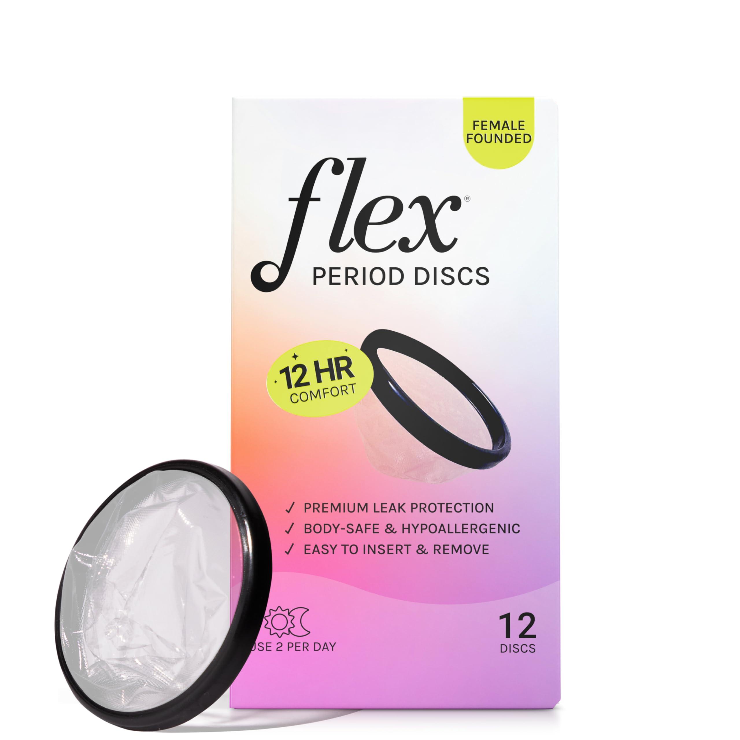 Flex Flex Menstrual Discs - Customer Choice for Uncomfortable Periods - 12 Hour Wear, No Wash - Reduces Waste vs Tampons - Prevents Leaks and Odor - Hypoallergenic - Body Safe - Not Linked to TSS