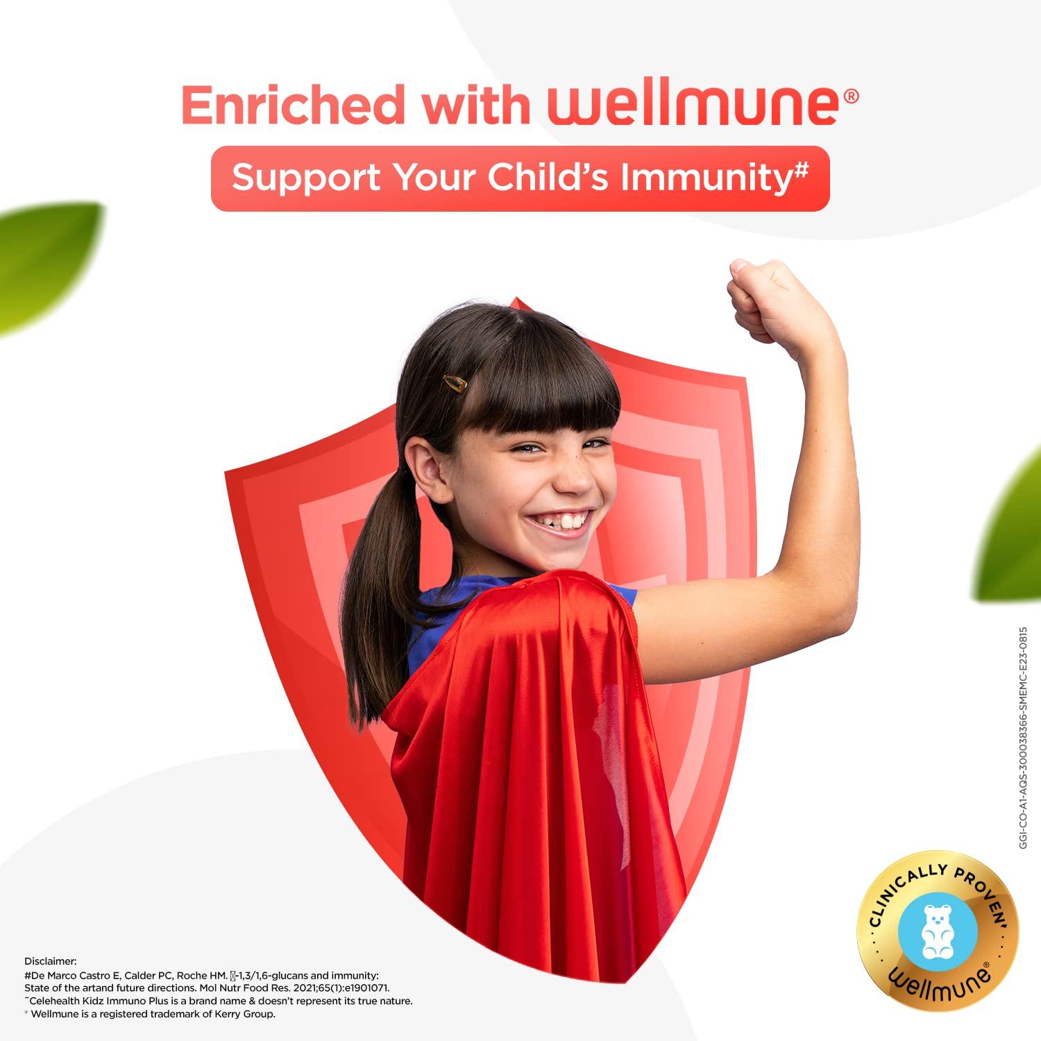 Celehealth Dr. Reddy's CeleHealth Kidz Immuno Plus - 30 Gummies | Pink Guava with Wellmune, Vitamin C & Zinc to support child's immunity (Pack of 4)