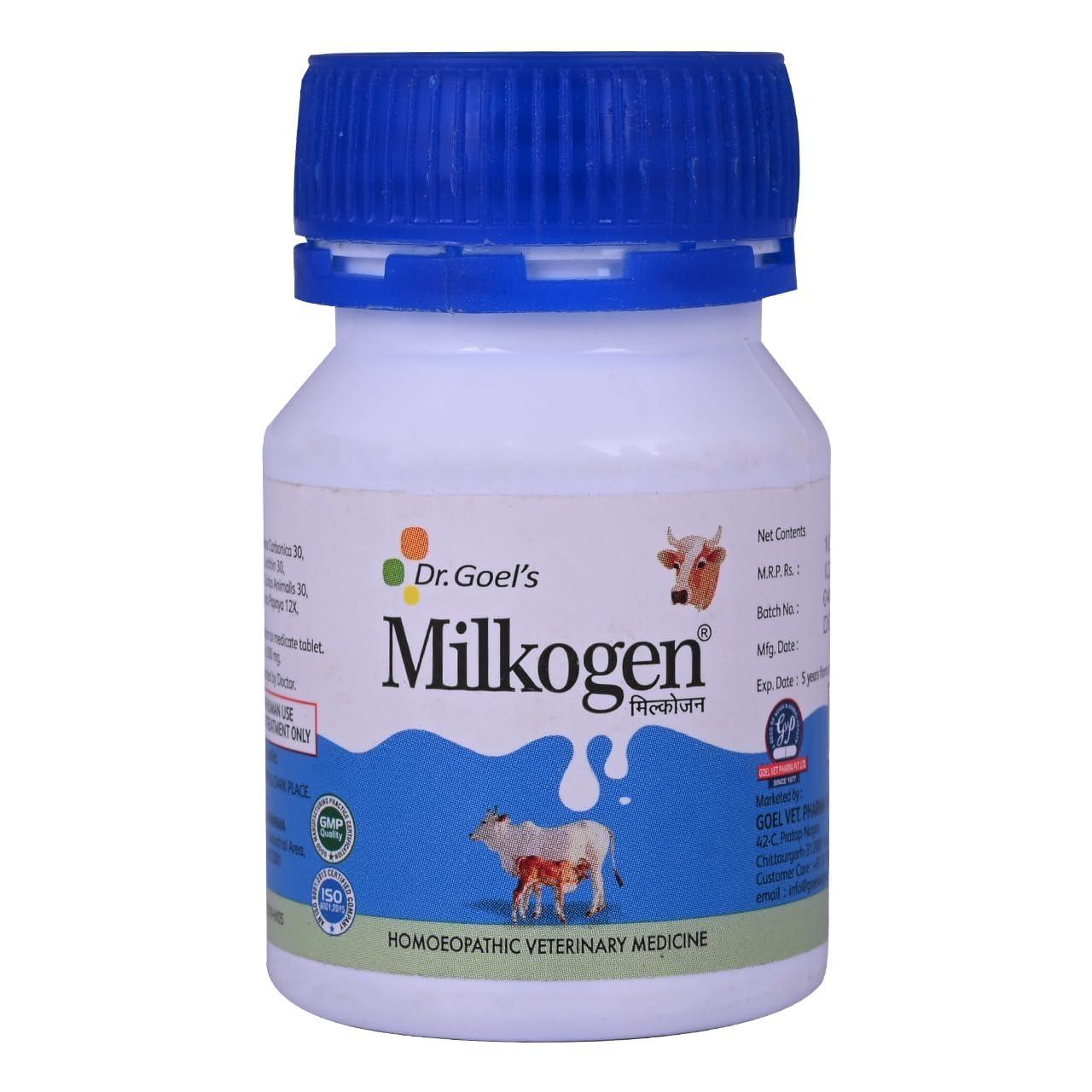DR GOEL\'S DR GOEL\'S Milkogen for Cattle Homeopathic Remedy Tablets Increase Milk Yield May Enhance Milk Quantity