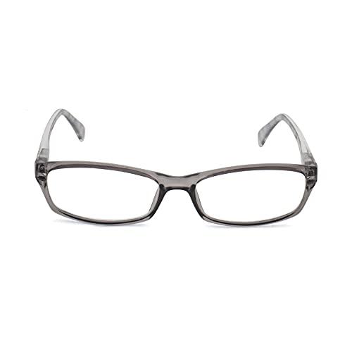 TIZIANO TIZIANO Women's New Age Reading Glasses with Spring Hinge (Model: 195126 Grey +3.00 with Rectangular Eye shape)