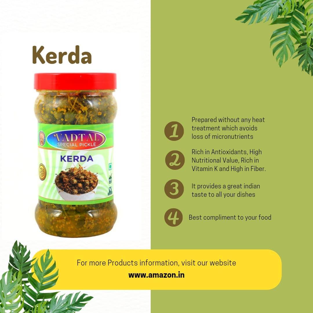 Generic VADTAL Special Pickle | Homemade,Fresh, Delicious,Natural, Kerda Pickle 400 Gm | No Artificial Preservatives & Colors