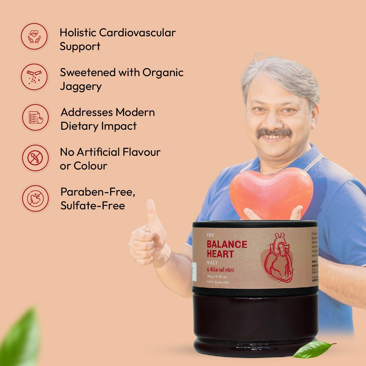 The Balance Balance Ayurveda Heart Malt: Nourish Your Cardiovascular Health Naturally - Blood Pressure & Cholesterol Support (300gm)