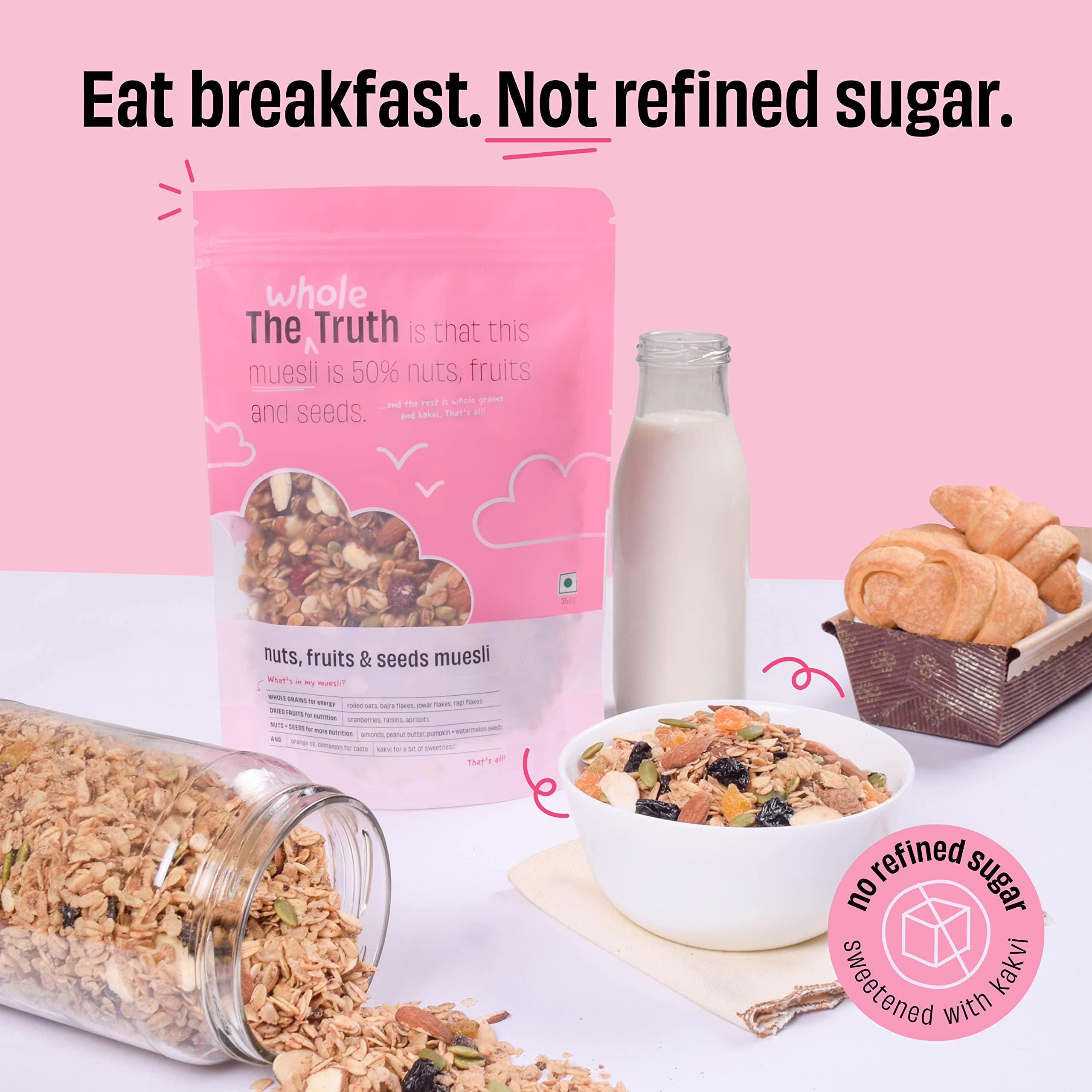 The Whole Truth The Whole Truth - Super Saver Breakfast Muesli | Nuts, Dried Fruits and Seeds | 750 grams | Vegan | Dairy-free | No Artificial Sweeteners | No Added Flavours | Nutritious Snack and breakfast