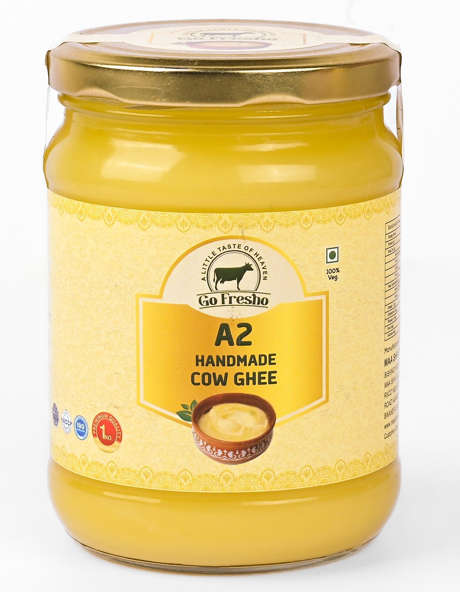 Go Fresho Go Fresho A2 Desi Cow ghee|Vedic Bilona Method|Pure, Natural & Health|500 ml Glass Bottle