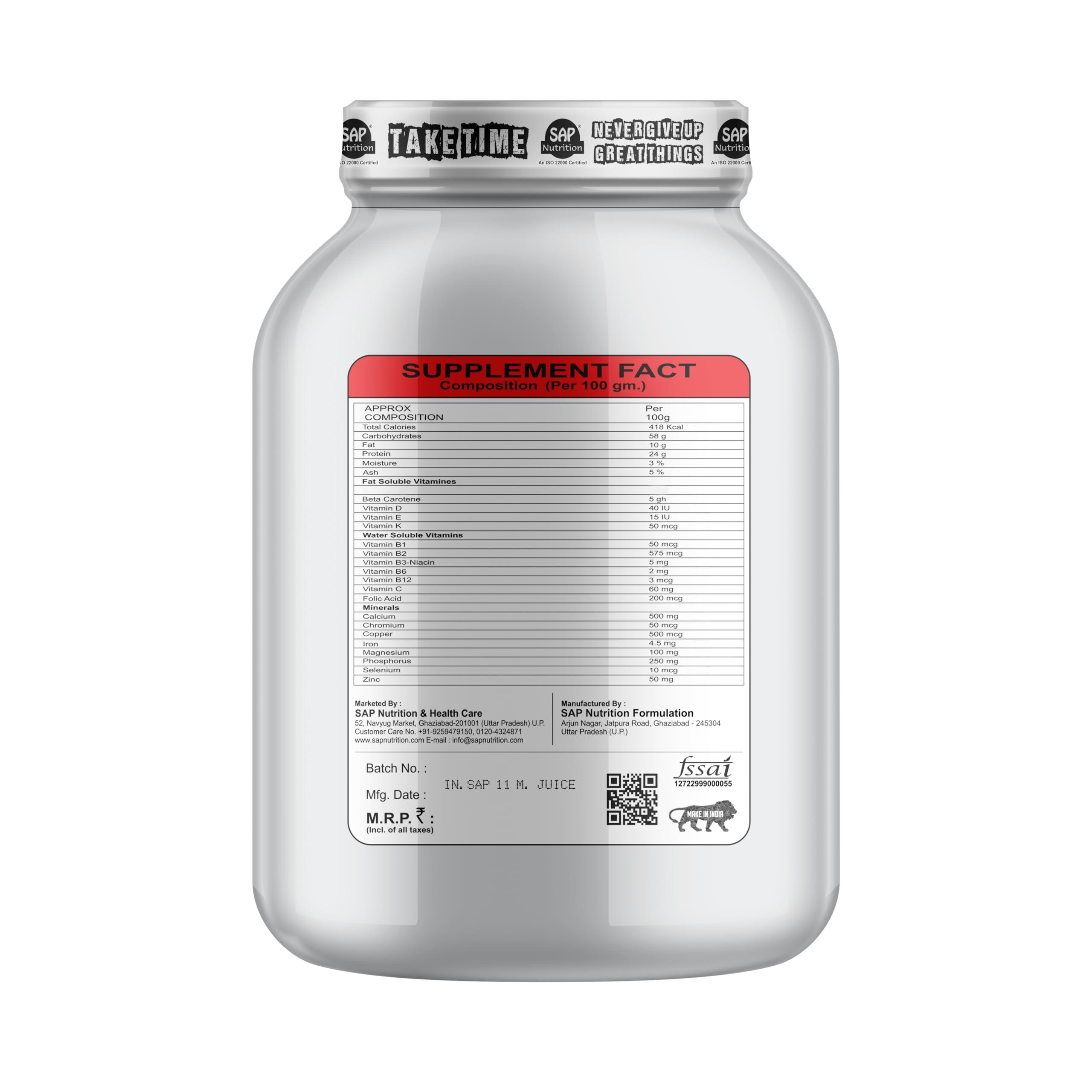 SAP NUTRITION Sap nutrition muscle Juice Gainer | Protein Powder for Muscle Gain | Whey Protein + Muscle Builder | Weight Gainer (Kulfi)