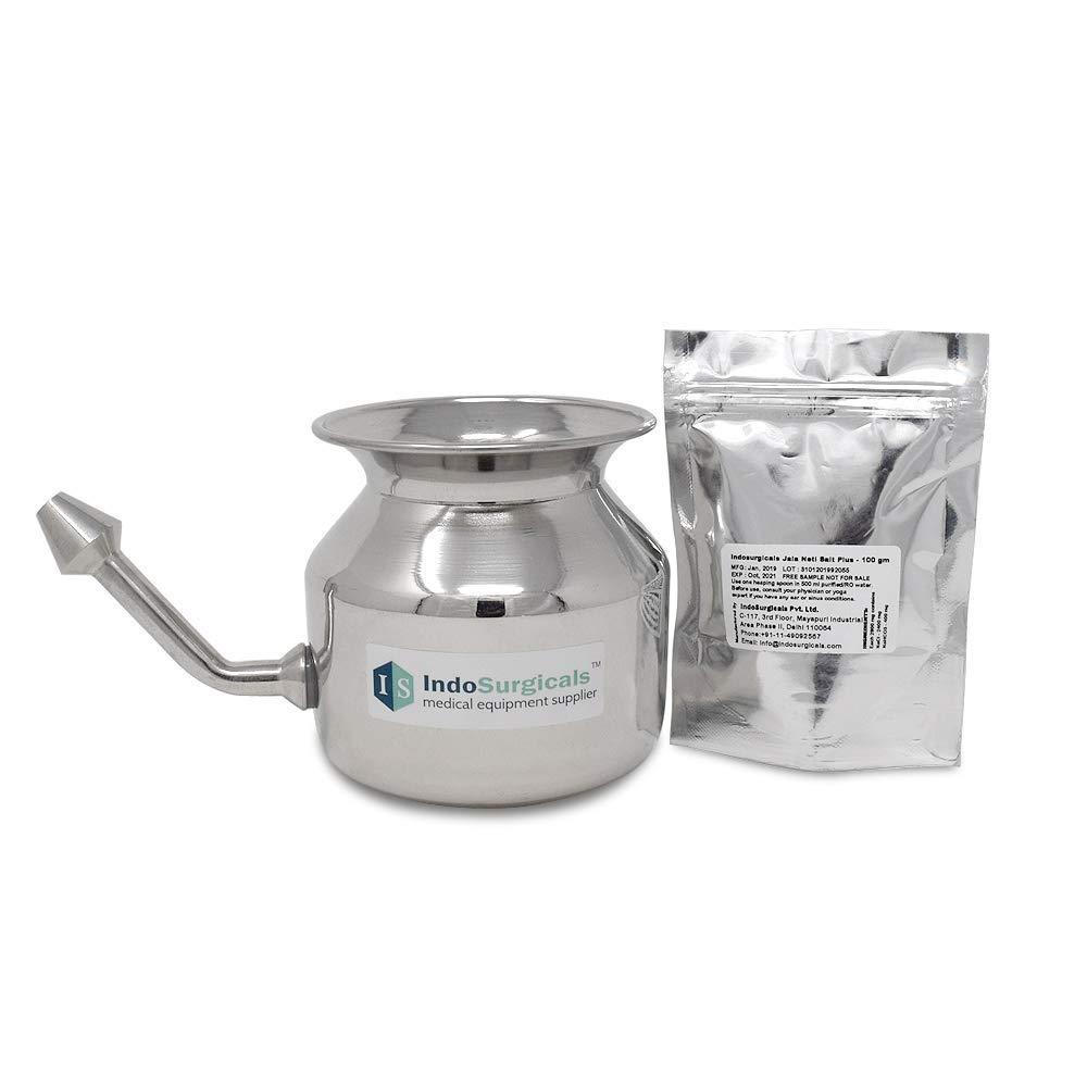 IS IndoSurgicals IS IndoSurgicals Neti Pot with Jala Salt Plus for Sinus Congestion (100 gm)
