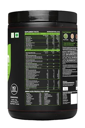 PLANTIGO Plantigo Plant Protein Powder 1kg Unflavoured, Unsweetened | 30g Protein, 5g BCAA, 2g Leucine Per 40g Scoop | No Sugar, No Sweetener, No Preservatives Protein Powder for Women, Men, Diabetes