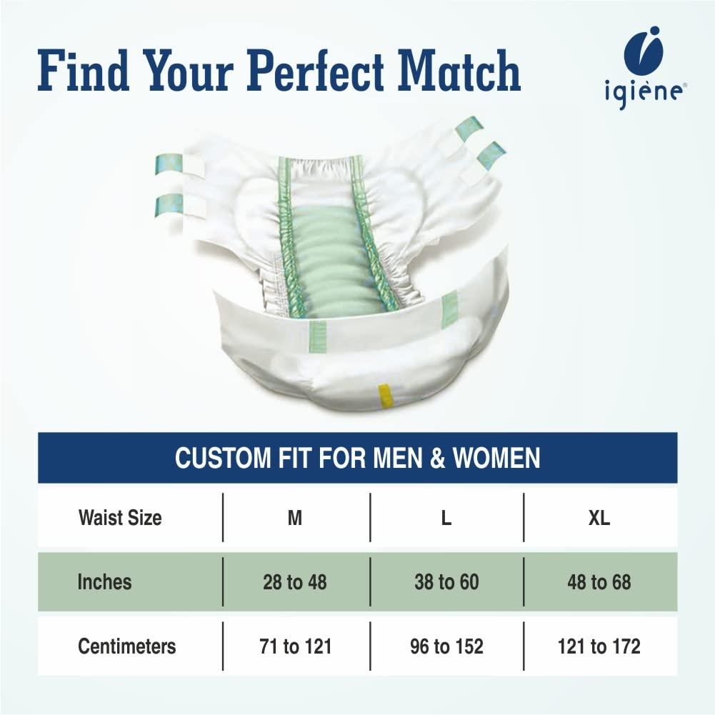 IGIENE IGIENE Adult Diapers With Aloevera Gel Sheet (Large ,Pack of 1, 1Pack =10 Diapers)