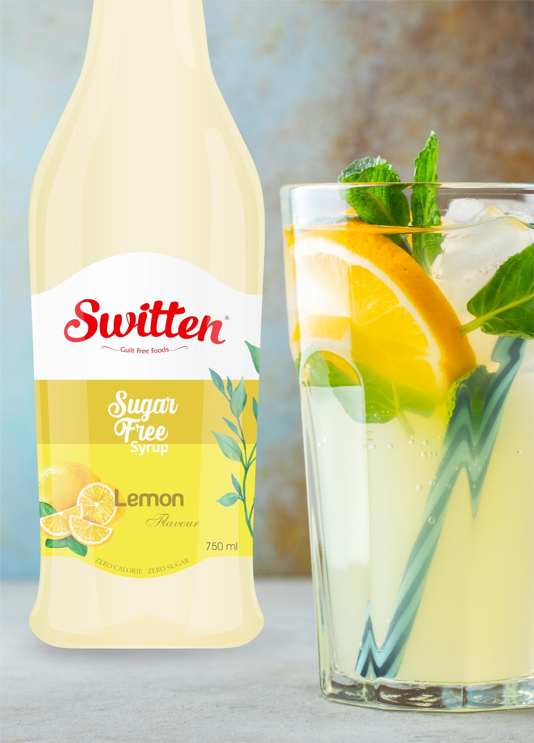 Switten Switten Sugar Free Lemon Syrup and Orange Syrup - Pack of 2(Each 750ml) I Keto Friendly I Zero Carb I Zero Calorie I Diabetic Friendly