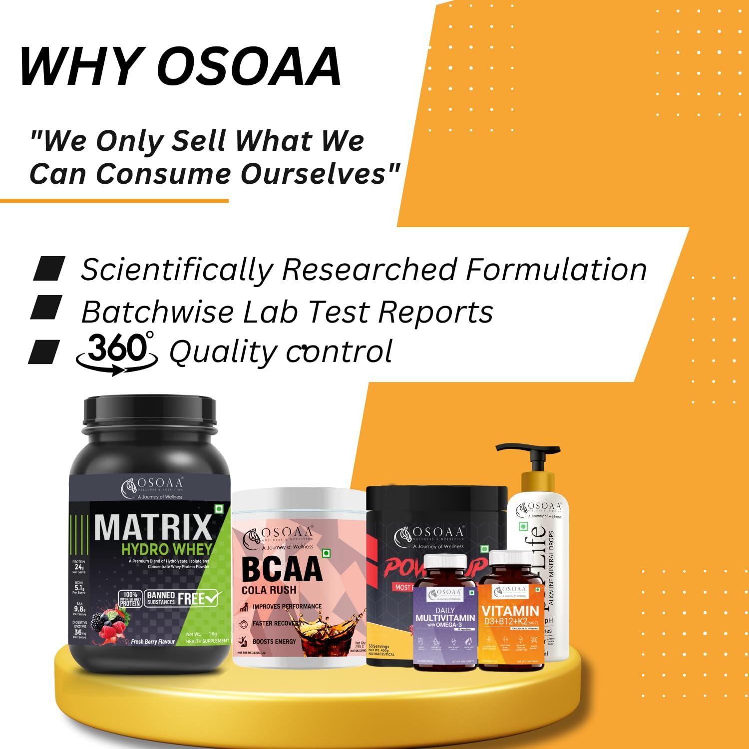 OSOAA OSOAA Bulk Mass Gainer 3Kg | (Italian Chocolate) | 15g Protein |490 Calories | Added 3g Creatine | with Digestive Enzymes | 28 Added Vitamins | For Both Men & Women