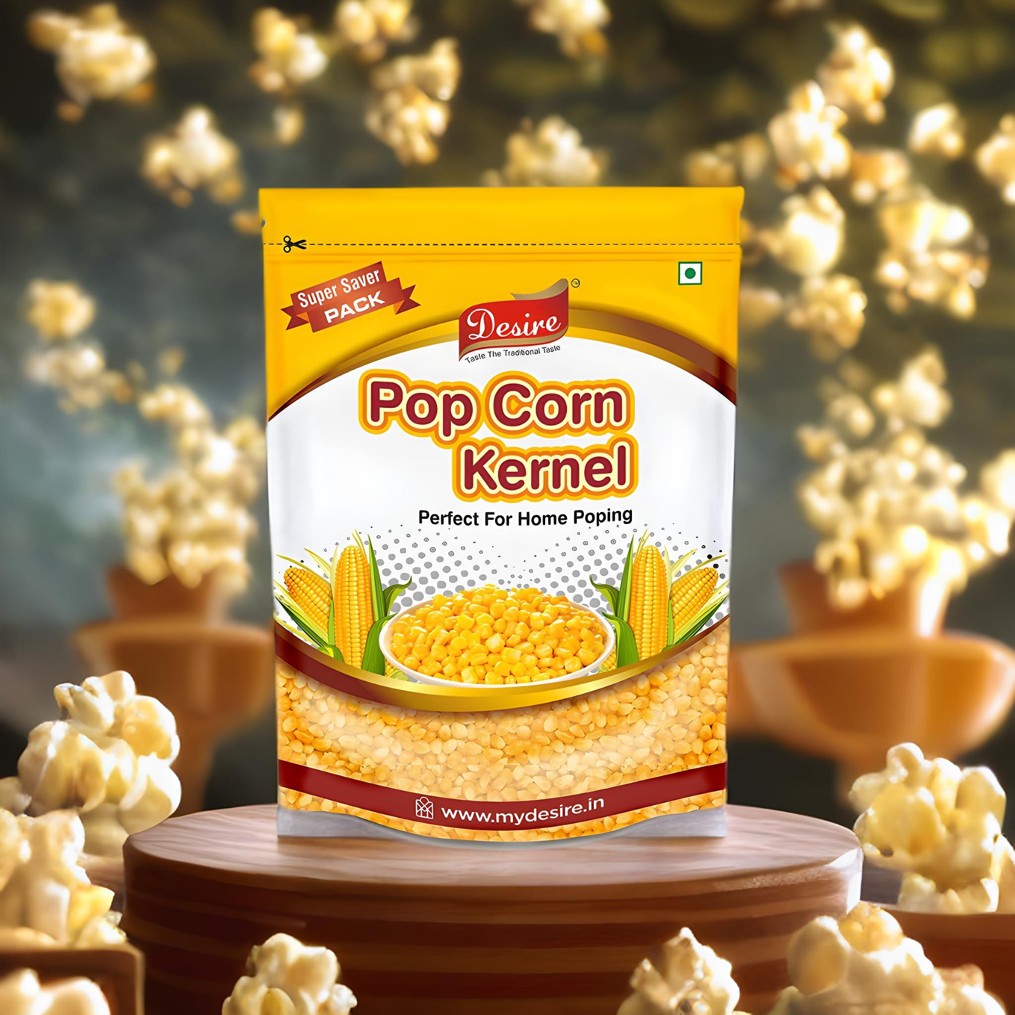 Desire Desire Popcorn Kernel Seeds 5 Kg | Big Size Gourmet Pop Corn Kernels Imported | High Expansion, A Grade Makkai Popcorn